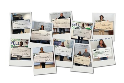 12 winners, aged 27 to 66, from 6 cities, each received $1,000 to help with their debt.
