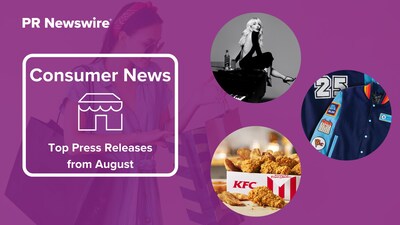 PR Newswire Monthly Consumer Press Release Roundup, August 2025. Photos provided by Diageo, ALDI and Kentucky Fried Chicken.