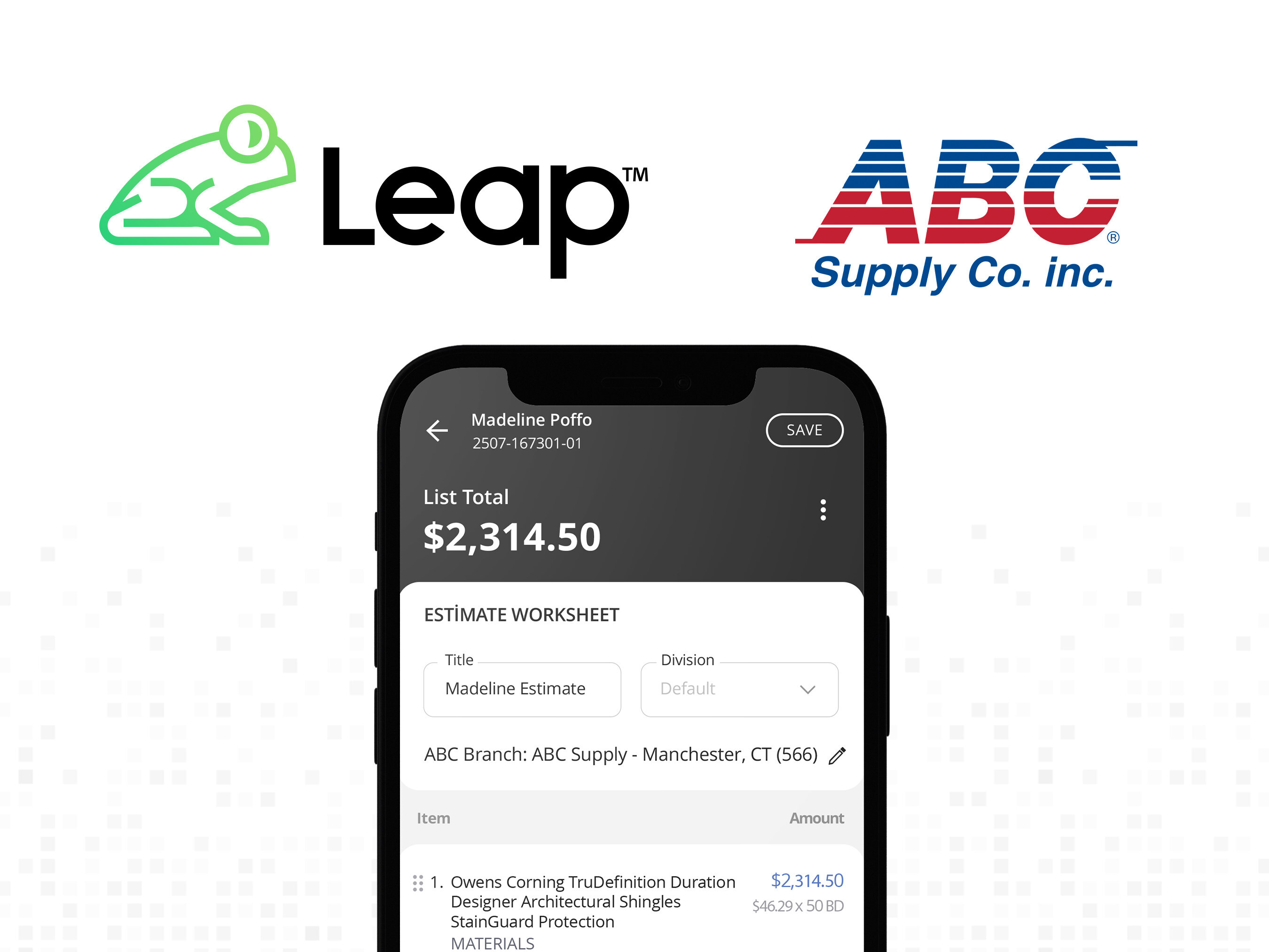 Leap Announces ABC Supply Integration, Giving Contractors One-Click Access to Real-Time Materials Pricing and Ordering in Leap CRM