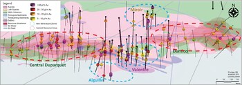 Figure 1: Plan view of the CVD, Aiguille, and Miroir target areas. (CNW Group/First Mining Gold Corp.) Figure 1: Plan view of the CVD, Aiguille, and Miroir target areas. (CNW Group/First Mining Gold Corp.)