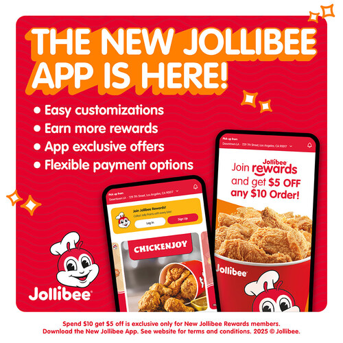 Jollibee's new mobile app unlocks even more joy and convenience for its swarms of fans across North America. Jollibee's new mobile app unlocks even more joy and convenience for its swarms of fans across North America.