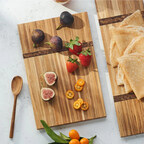 RENEW by TRINITY Serving Boards, handcrafted in the USA from reclaimed bamboo, offer 25+ laser-engraveable styles to make any game-day spread sustainable, stylish, and MVP-worthy.
