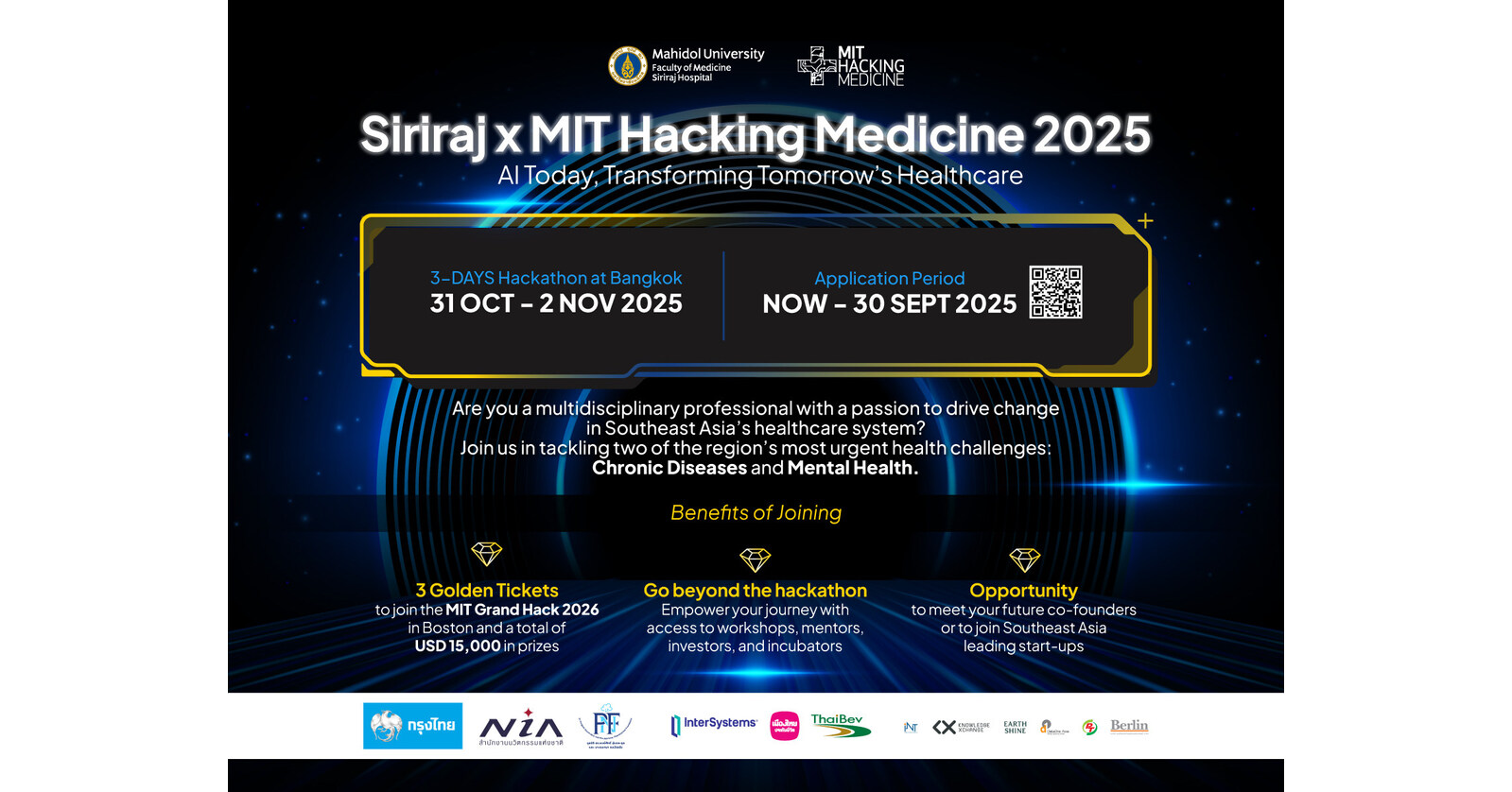 Siriraj × MIT Hacking Medicine 2025 Now Open for Applications Across  Southeast Asia: A Call for Innovation to Tackle Greatest Healthcare  Challenges