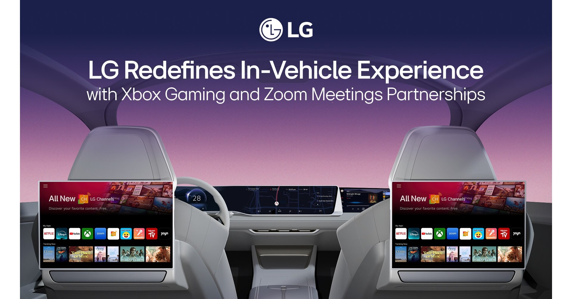 LG REDEFINES IN-VEHICLE EXPERIENCE WITH XBOX GAMING AND ZOOM MEETINGS PARTNERSHIPS