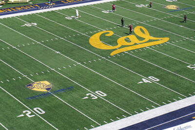 The firm's logo on field at Cal Memorial Stadium