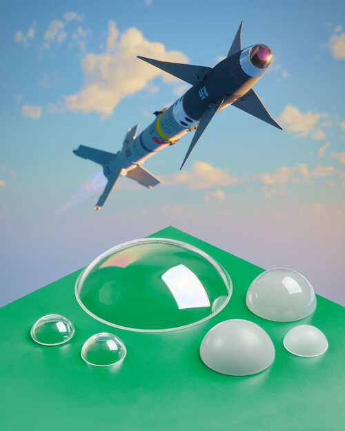 Featuring a 160 degree maximum viewing angle, Meller Sapphire Domes can be made with long radii to nearly flat for use in hypersonic weapons.