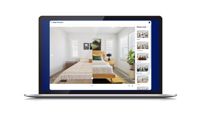 Buyers can swipe to compare the space with Virtual Staging in a style of their choice.