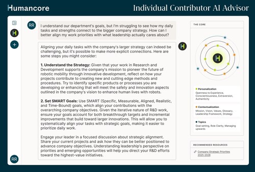 Humancore Individual Contributor AI Advisor Humancore Individual Contributor AI Advisor