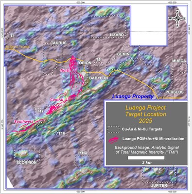 Figure 9: Location of the Babylon Ni-Cu Target in respect to the Luanga deposit. (CNW Group/Bravo Mining Corp.)