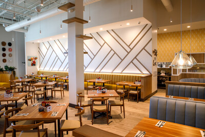 Interior of the McKinney, TX Broken Yolk Cafe