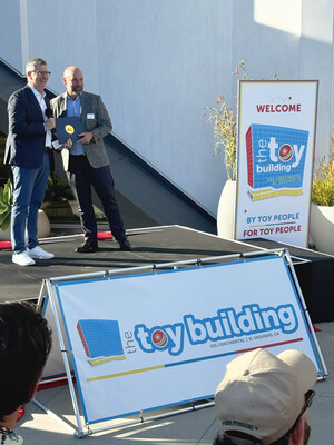 Mayor of El Segundo Chris Pimentel presented Greg Ahearn, president & CEO of The Toy Association, with a certificate marking the grand opening of the new Toy Building, located in the heart of LA’s rapidly growing “Toy District,” on September 8, 2025.