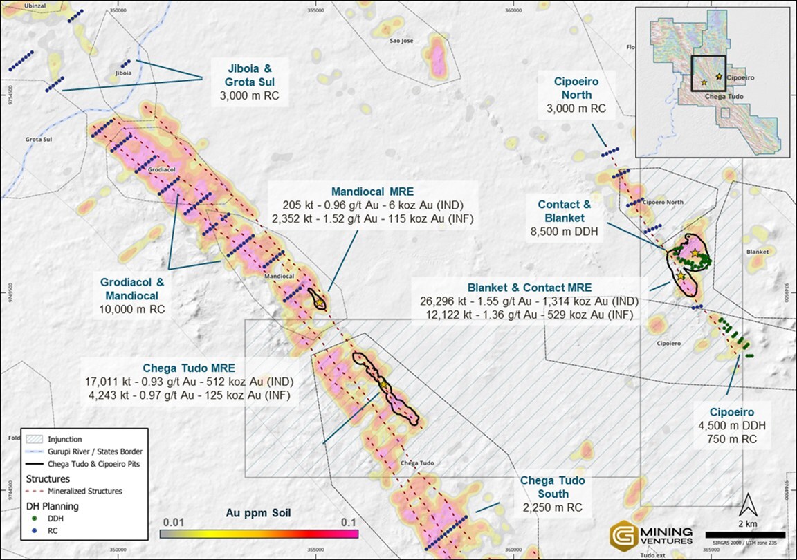 Figure 7 - Short term RC and DDH drilling plans (CNW Group/G Mining Ventures Corp)