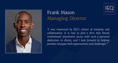 Frank Mason, Managing Director of IEQ Capital