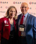 Bonnie Carroll (left) Founder & President at TAPS and Mark Szymanski (right) CEO at Evocati PR pose for a photo together at the 2025 TAPS Good Grief Camp .