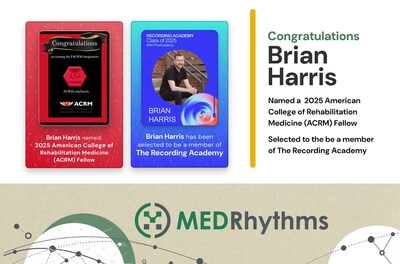 MedRhythms Co-Founder and Chief Scientific Officer, Brian Harris, Named 2025 Fellow of the American Congress of Rehabilitation Medicine (ACRM)