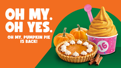 16 Handles is bringing back its fan-favorite pumpkin frozen yogurt flavor, “Oh My Pumpkin Pie” starting September 16. The flavor is available for a limited time and is crafted with real pumpkin and spiced with cinnamon, clove, ginger, and nutmeg.