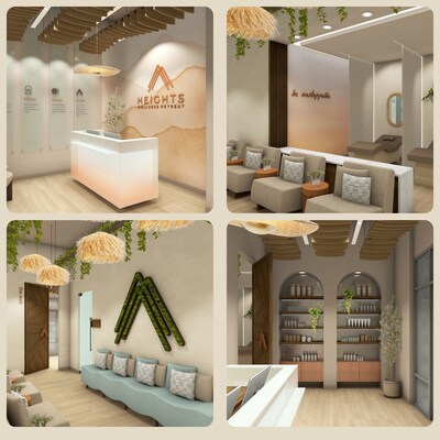 Renderings of future Heights Wellness Retreat locations.