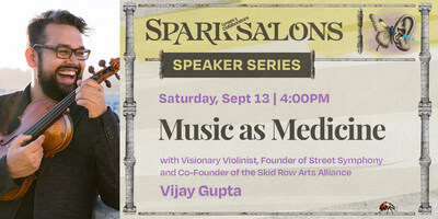 Unlikely Collaborators will host its next Spark Salon on Saturday, September 13 at 4:00 p.m. PT at its Santa Monica headquarters, featuring Vijay Gupta, violinist, artistic director, and founder of Street Symphony. For Gupta, music is not entertainment. It is a lifeline. He sees art as a way to process pain and grief, transforming them into something that heals and sustains. Admission is free thanks to program sponsorship, and attendees can join either in person or via live stream.