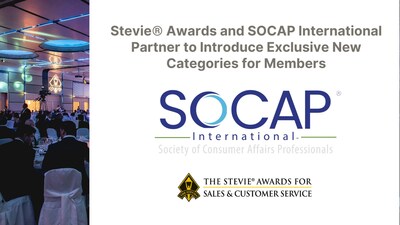 The Stevie® Awards, organizers of the world’s premier business awards programs, are excited to announce a new partnership with SOCAP International, the nation’s leading membership community for customer care and CX professionals.