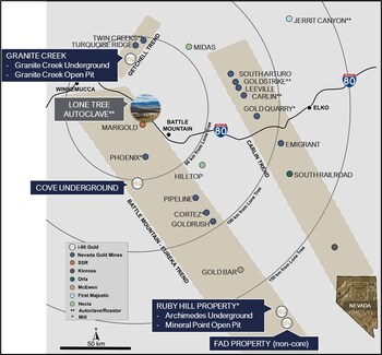 Figure 1: Regional Map of i-80 Gold assets in northern Nevada. (CNW Group/i-80 Gold Corp) Figure 1: Regional Map of i-80 Gold assets in northern Nevada. (CNW Group/i-80 Gold Corp)