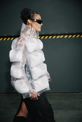 Skylar Diggins in Protein Puffer Jacket made with 422g of protein from real milk