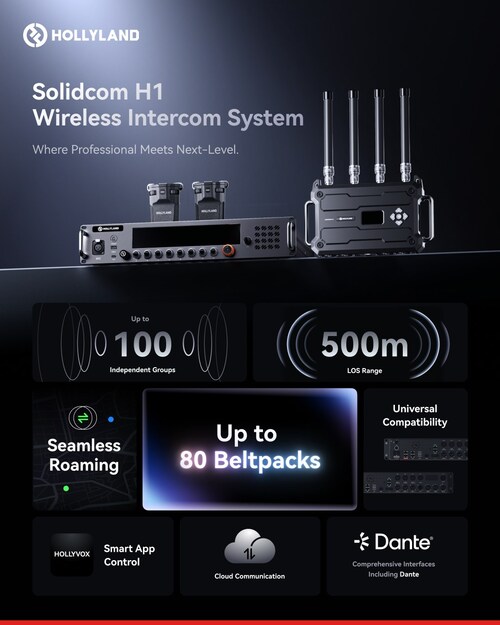 Hollyland Launches New Large-Scale Wireless Intercom System for Broadcast, Events, and Industrial Use