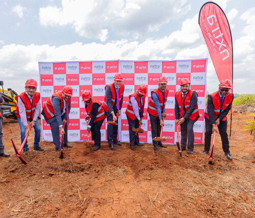 Executives from Airtel, Rendeavour, and Government representatives at the official groundbreaking ceremony of the Nxtra by Airtel Africa 44MW Data Centre at Tatu City SEZ, Kenya. (PRNewsfoto/Tatu City)