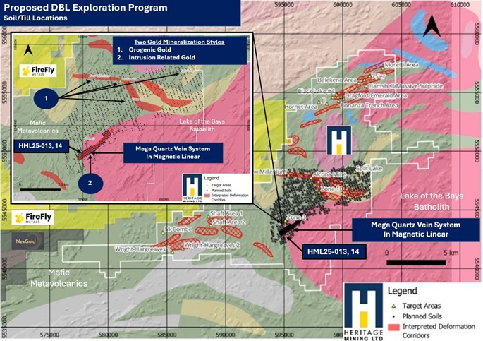 Figure 1: Property Outline – Planned Soils and Deformation Corridors (CNW Group/Heritage Mining Ltd.) Figure 1: Property Outline – Planned Soils and Deformation Corridors (CNW Group/Heritage Mining Ltd.)