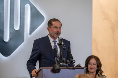 Alex Azar, former Secretary of Health & Human Services speaking at the HealthTrackRx UPS Healthcare at Labport Ribbon Cutting