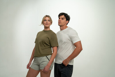 Dual model shot (green and white shirts) 