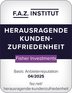 Fisher Investments von der Frankfurter Allgemeinen Zeitung (FAZ) 2025 mit drei Auszeichnungen gekürt: Herausragende Kundenzufriedenheit, beste Kundenberater und vertrauenswürdigste Unternehmen