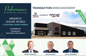Performance Brokerage Services Advises on the Sale of Saskatchewan's #1 RV Dealer, Minard's Leisure World in Weyburn and Watrous to Traveland RV