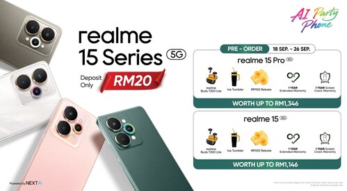 realme 15 Series Offers Next-level 3-in-1 Imaging Revolution; Pre-order Starts 18 September