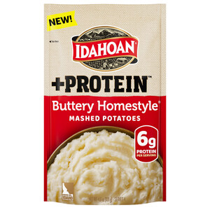 PLUS-UP YOUR EVERYDAY WITH IDAHOAN® FOODS NEW +PROTEIN MASHED POTATOES