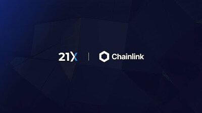 21X와 Chainlink 파트너십 배너