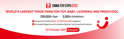Las ferias comerciales más grandes del mundo para juguetes, productos para bebés, licencias y preescolar (PRNewsfoto/China Toy & Juvenile Products Association)