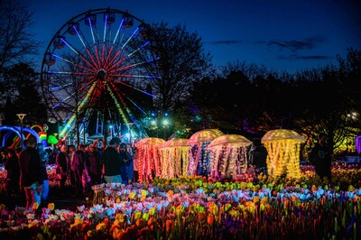 Australia’s capital city, Canberra, is illuminated for NightFest during the annual Floriade festival. (Photo Credit: VisitCanberra)
