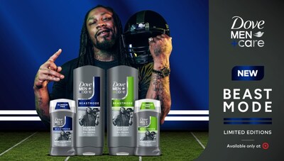 The BEASTMODE Collection by Dove Men+Care - two bold scents co-created with Marshawn Lynch, now in body wash and deodorant.
