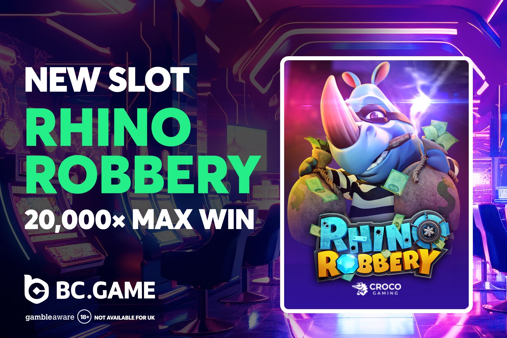 Rhino Robbery hits BC.GAME: high-volatility heist slot with Secure Reels