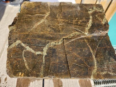 Fig. 1: Massive sulphide (pyrrhotite and chalcopyrite) sample from Pyrrhotite Lake area. Note that grab samples are selective by nature and may not be representative of mineralized zones. Source: SPC Nickel (CNW Group/SPC Nickel Corp.)