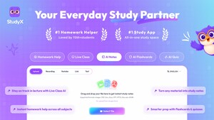 StudyX, Leading AI Homework Help Platform, Evolves into Comprehensive "Everyday Study Partner" for Global Students
