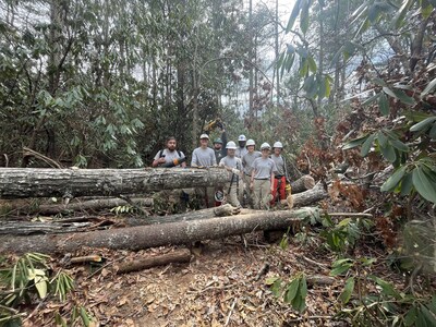 Members of the AmeriCorps National Civilian Community Corps helped YMCA Blue Ridge Assembly clear trees and other debris from nine miles of trails and other areas of the property for four weeks during spring of 2025.