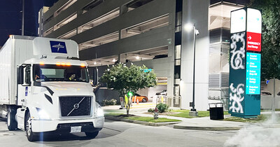 A Medline truck arrives for the first delivery at University Medical Center New Orleans, part of LCMC Health.