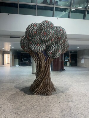 H2M’s design was inspired by the Shel Silverstein book The Giving Tree and comprised nearly 7,800 cans of food.