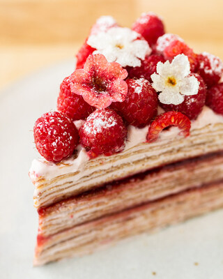 Sweet layers meet fresh berries in this picture-perfect slice; Photo Credit: Ingredient