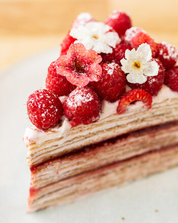 Sweet layers meet fresh berries in this picture-perfect slice; Photo Credit: Ingredient