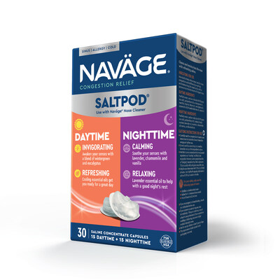 Naväge®, a trusted leader in drug-free nasal care, is bringing nasal rinsing to the forefront of wellness routines with the launch of new Daytime and Nighttime SaltPods®.