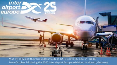 Please join us at the 2025 inter airport Europe exhibition where INFORM will be presenting their GroundStar Suite at GATE Booth B5-1360 in Hall B5.