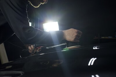 Paint correction on a sports car in Denver