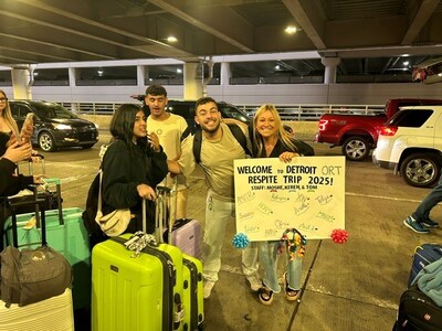 ORT Michigan Director, Nicole Miller, at right, welcomes Israeli students to Detroit for a respite trip.
Credit: ORT America
